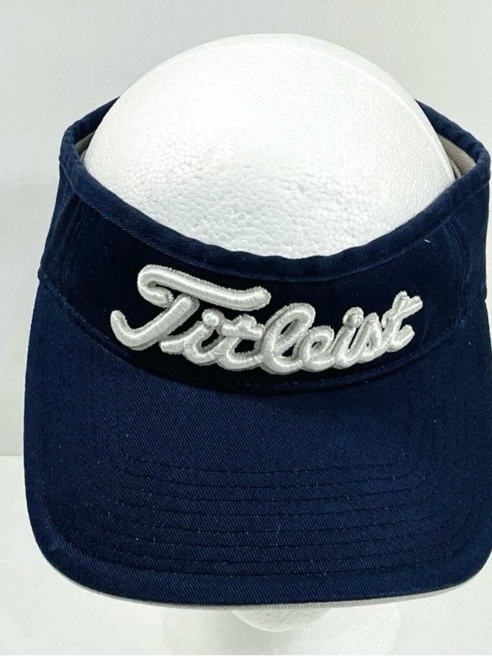 Titleist Golf Pro V1 Blue and Gray Embroidered Hook and Loop Strap Visor Hat Cap